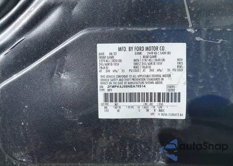 2022 Ford Edge Sel z USA, uszkodzony, nr VIN 2FMPK4J98NBA78914